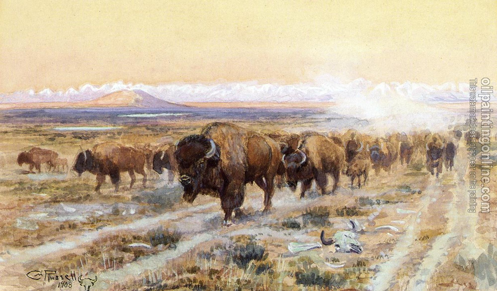 Charles Marion Russell - The Bison Trail